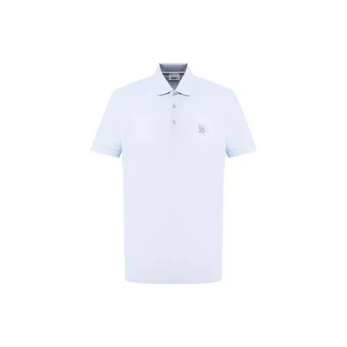 Burberry Polo Shirts Men Light Blue