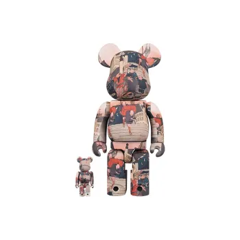 BE@RBRICK 400%100% Tokyo National Museum Kuniyoshi Utagawa Fifty Three Stations Of The Tokaido Trendy Figures 7cm/28cm