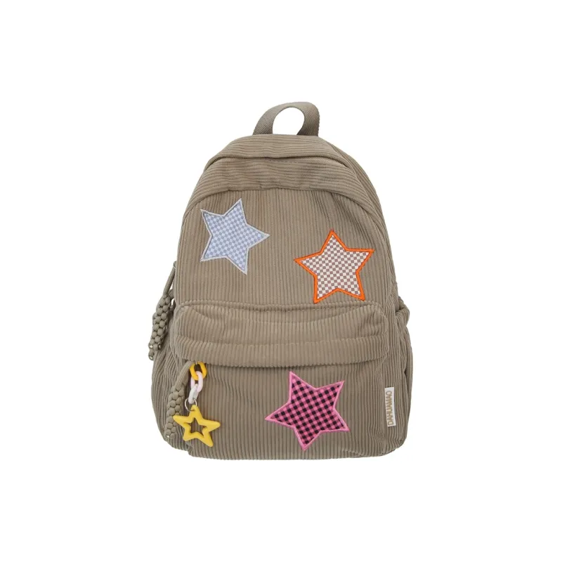 KARUISHA Corduroy Backpack Women's Black/Red/Gray/Ecru/Dark Green/Fruit Green/Yellow/Khaki-10