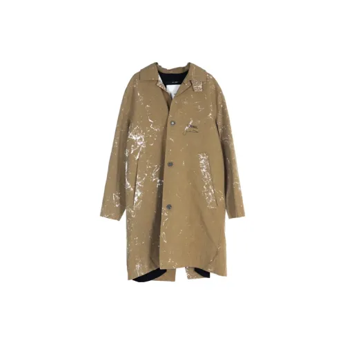 SONG FOR THE MUTE Trench Coats Men Khaki