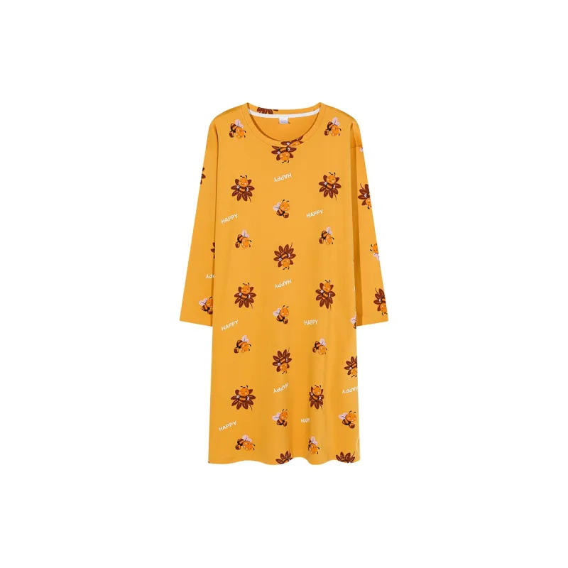 Song Qianya Nightgown Women's Yellow-0