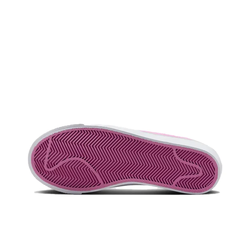 Nike Blazer Anti Slip Wear Resistant Low Top Kids' Skateboarding Shoes White Pink Teenagers-5
