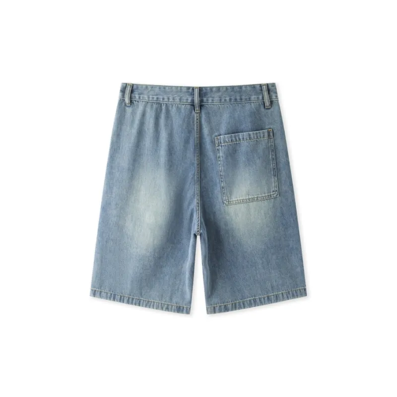 SEM/R Denim Shorts Men Denim Medium Blue 88201-1
