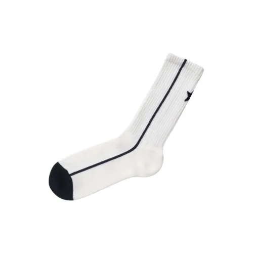 Converse Mid-Calf Socks Unisex 1 Pack White/Navy