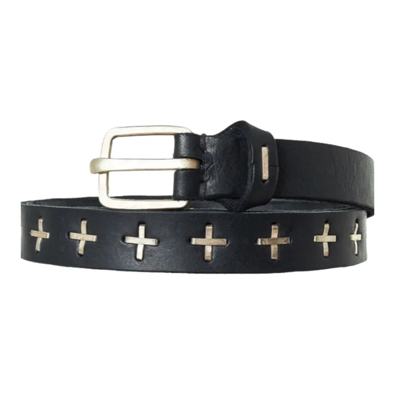 Emperor Penguin Cross Metal Handmade Vintage Gothic Luxury Streetwear Hedi Leather Belts Unisex Width 2cm-0