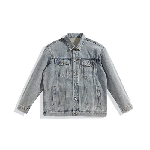 PEACEBIRD MEN Jackets Men Denim Blue Loose Fit