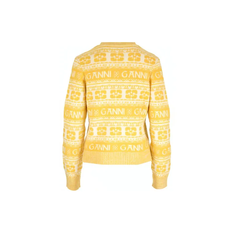GANNI V neck Knit Cardigan-1