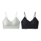 77136-B Set-Lace Floral-Green+Black (2 Pcs) _Copy