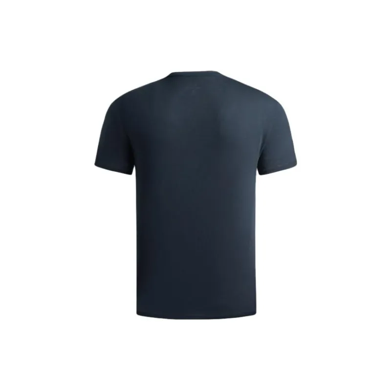 ARMANI EXCHANGE Letter Pattern Print Crew Neck Pullover Short Sleeved T Shirt Men's Marine Blue-1