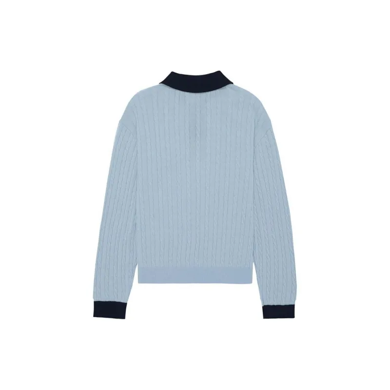 LI NING 1990 Classic Collection Sweater Women's Light Umbilical Blue-1