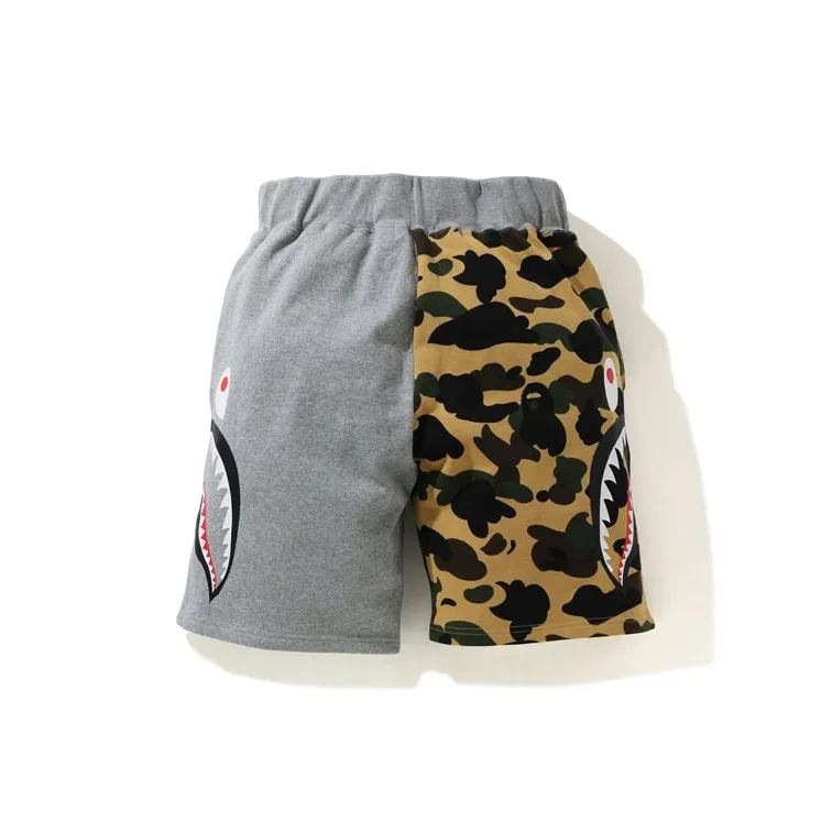 Bape 1st Camo Half Side Shark Sweat Shorts-3