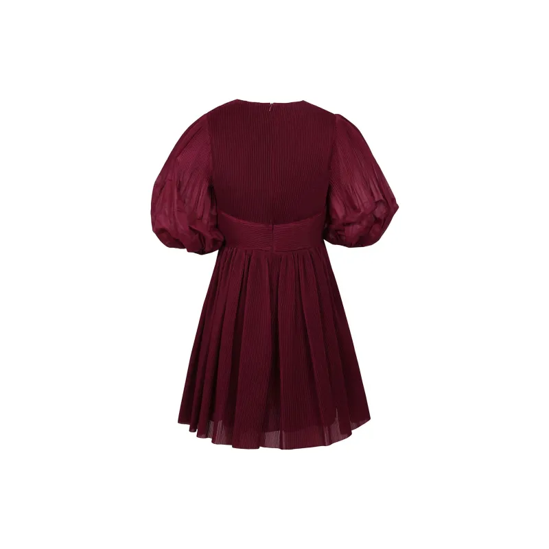 Zimmermann Puff-sleeves Plissé Minidress-1