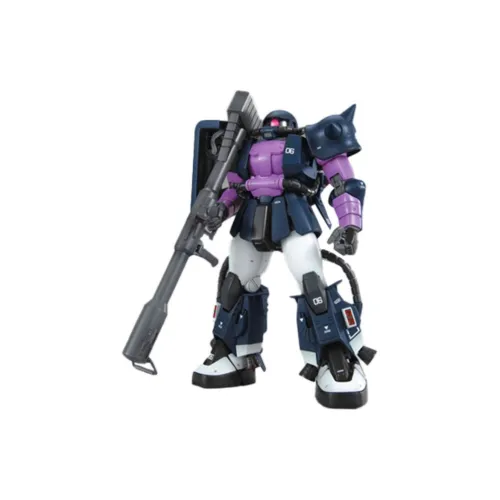 BANDAI MG Mobile Suit Gundam MS 06R 1A High Mobility Type Zaku II Modified Black Triple Star Style Ver.2.0 Model Kits