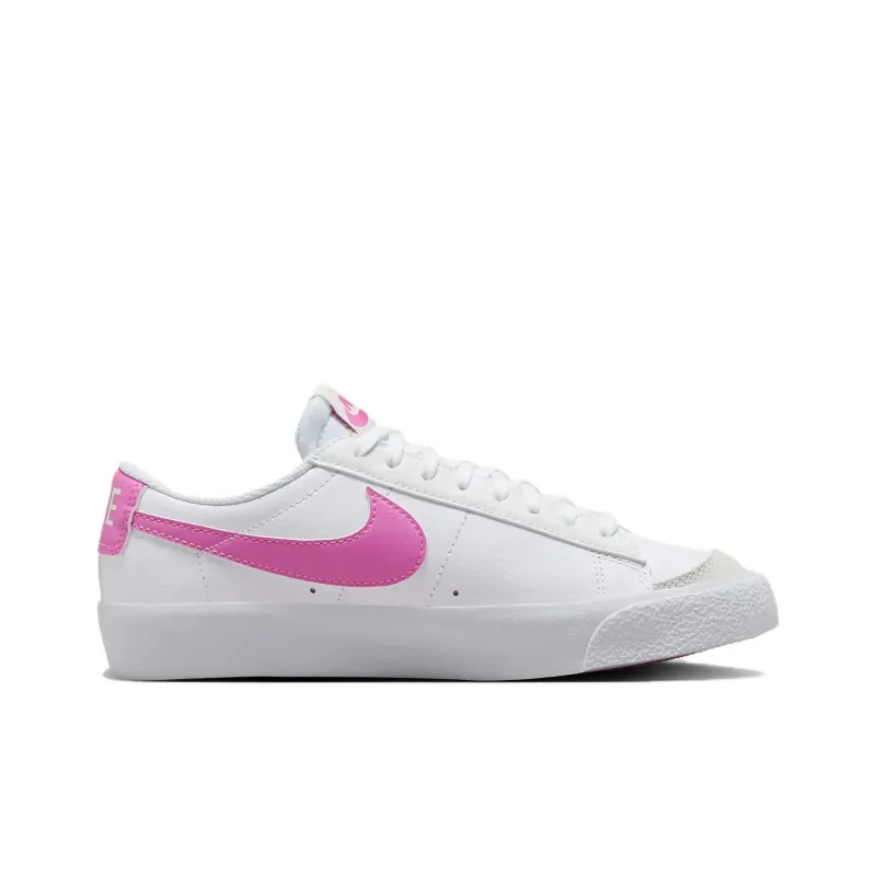 Nike Blazer Anti Slip Wear Resistant Low Top Kids' Skateboarding Shoes White Pink Teenagers-1