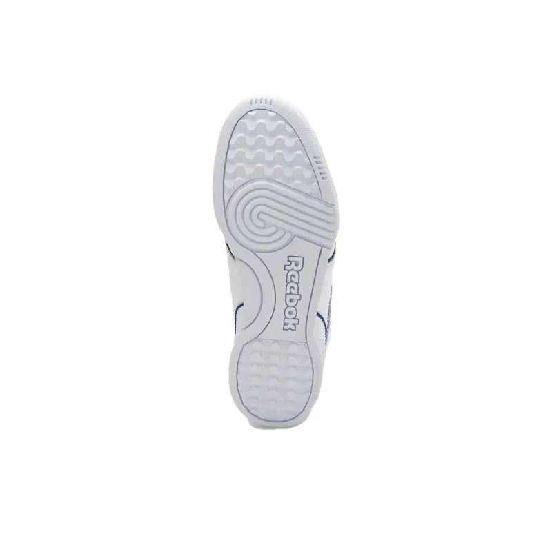 Reebok Workout Anti Slip Wear Resistant Mid Top Skateboard Shoes Unisex White Blue-5