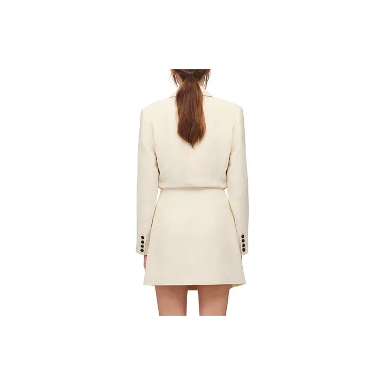 Self portrait Long Sleeved Dress Women's Beige-1