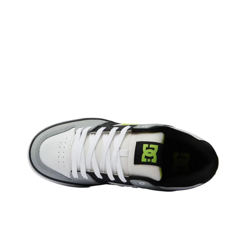 DC Shoes Low Top Skateboard Shoes Men's Gray White-3