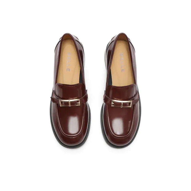 BELLE Loafers 4.5cm Women's Burgundy Black-6
