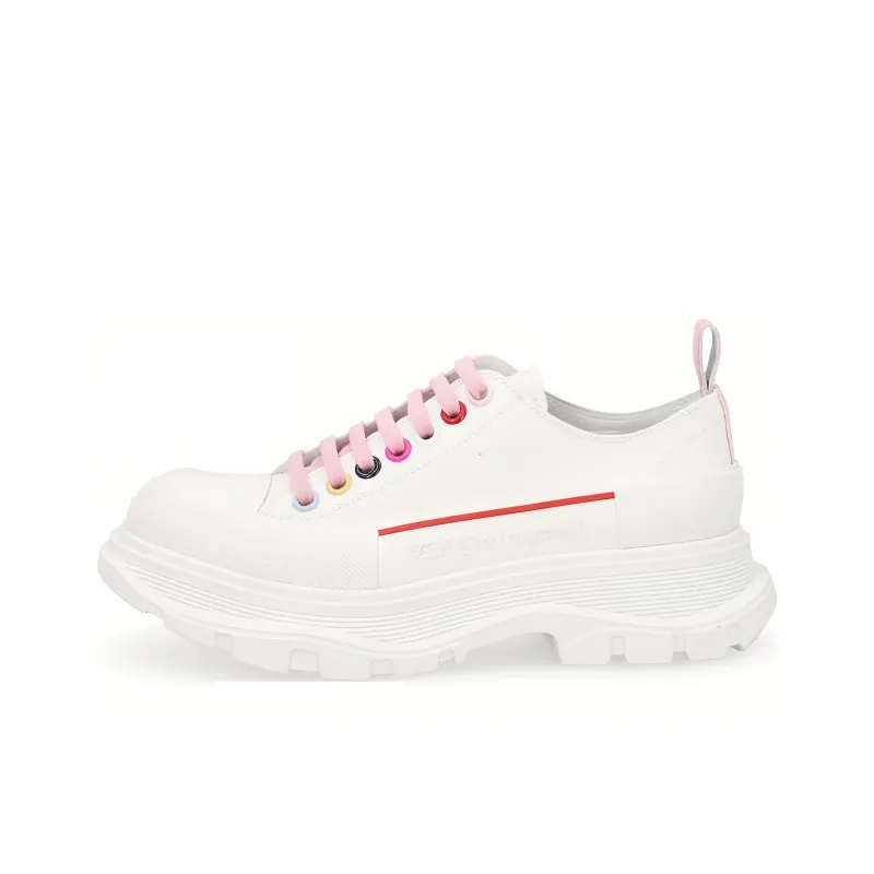 Alexander McQueen Tread Slick Low Lace Up White Multi Women's-0