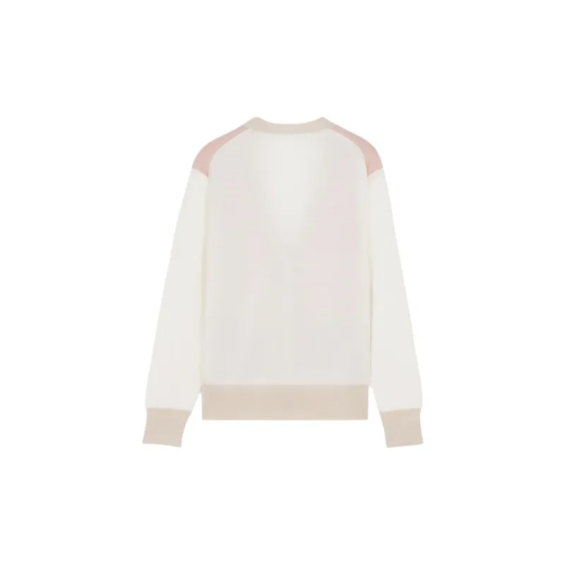 Maison Kitsune Baby Fox Patch Color Block Knit Cardigan-1