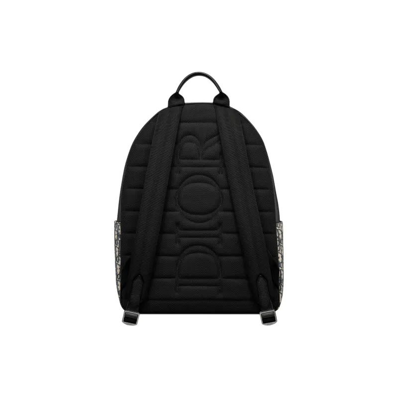 DIOR Saddle Oblique Jacquard Canvas With Grainy Surface Calfskin Backpack Regular Men's Beige & Black-2