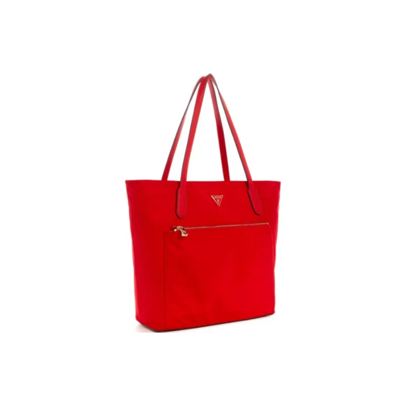GUESS Recycled Nylon Tote Bag Shopping Bag Shoulder Bag Handbag Regular Women's Red-1