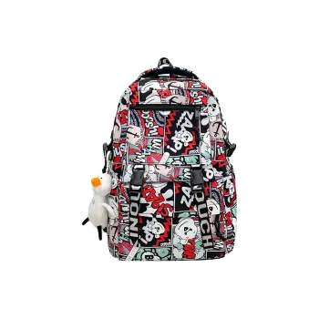Deli Bear Nylon Carry Backpack Unisex Blue/Black/Purple/Red