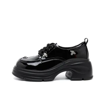 Bull Charm Loafers 6cm Women's Black
