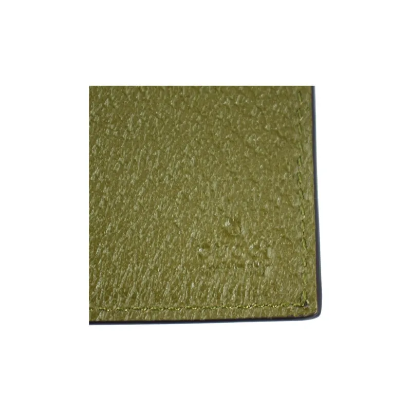 GUCCI Recycled Nylon With Leather Wallet Men's Green-3
