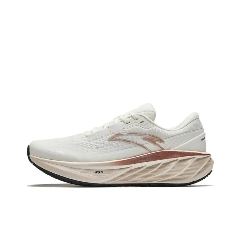 Anta Cloud Journey Anti Slip Wear Resistant Low Top Casual Running Shoes Women's White Brown-0