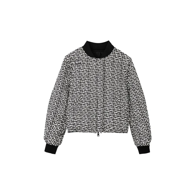 Yu Qianwen Puffer Jacket Women's Black-1