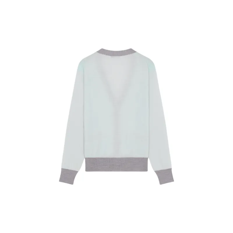 Maison Kitsune Baby Fox Patch Color Block Knit Cardigan-1