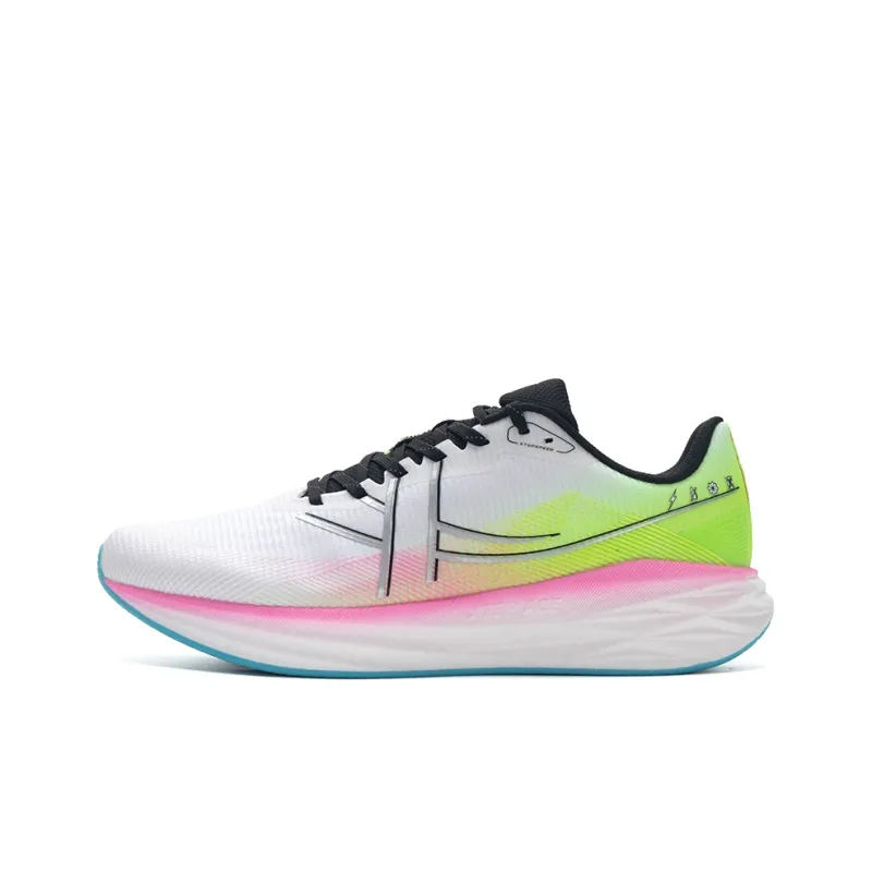 XTEP Speed 5.0LITE Anti Slip Wear Resistant Low Top Casual Running Shoes Men's White Green Pink-0