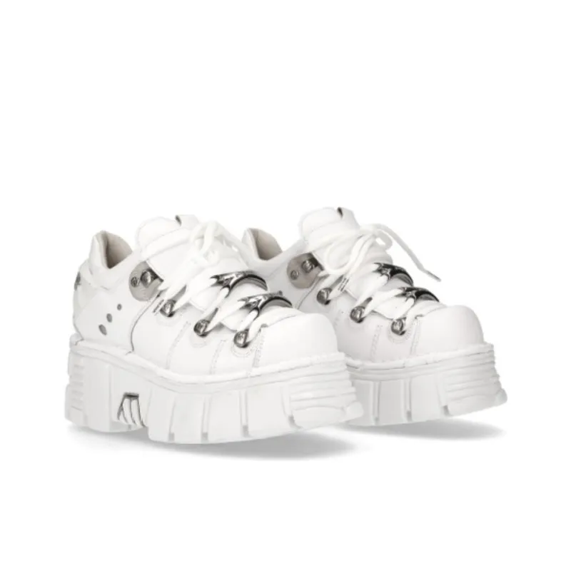 NEW ROCK Low-Top Casual Shoes Unisex White-3
