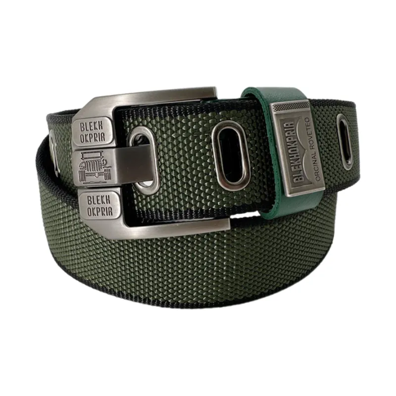 FUO Canvas Pin Buckle Outdoor Jeans With Extended Length Thickened Tactical Belts Unisex Width: 3.8cm-2