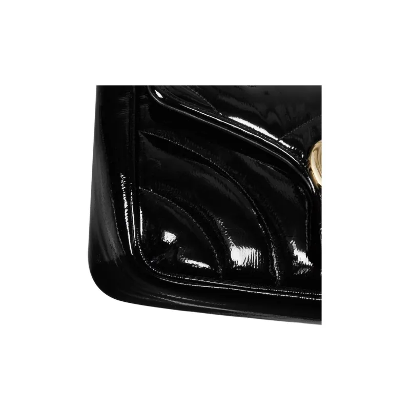 GUCCI GG Marmont Logo Leather Small Shoulder Bag Women's Black-6