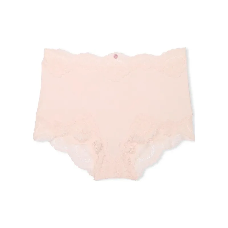 Victoria's Secret Dream Angels Lace-Trim Boyshort Panty / Purest Pink Underpants Women's 1 Pack Pink-0