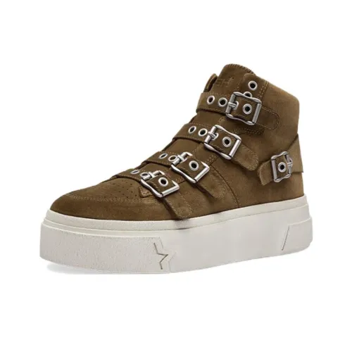 ASH Skateboard Shoes Women's High-Top Dark Brown