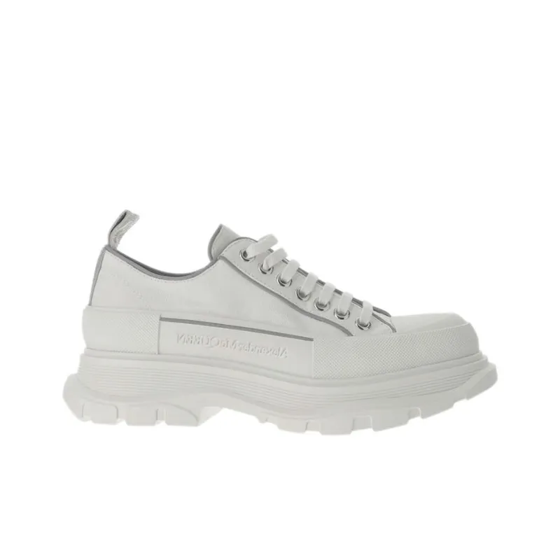 Alexander McQueen Tread Slick Lace Up Shoes 'White Grey'-1