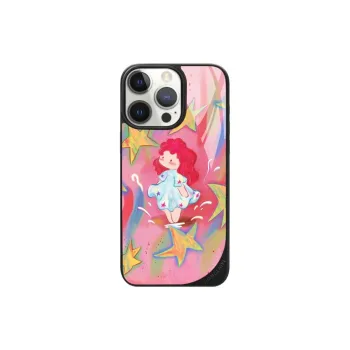 LANWK Glass Material Stars Dance Phone Case Compatible With Apple IPhone 14 Pro/16 Pro/15 Pro Max Case Magnetic