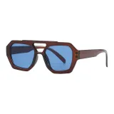Tea Brown Frame with Blue Lens