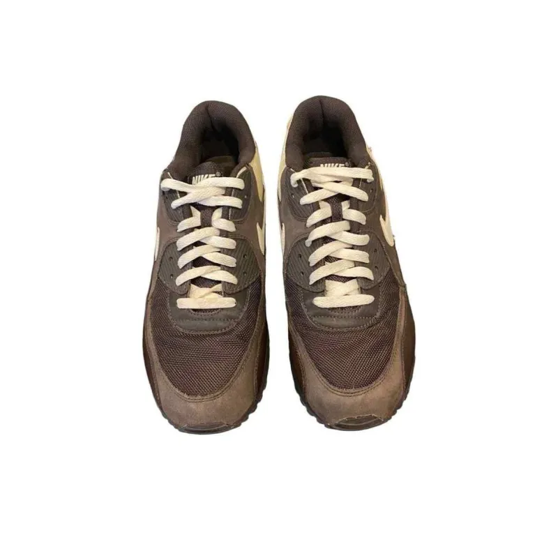 Nike Air Max 90 Anti Slip Wear Resistant Low Top Casual Running Shoes Unisex Dark Brown-3
