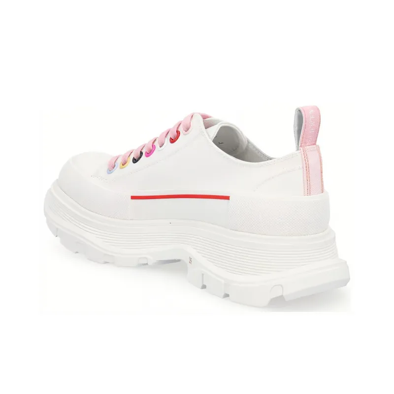 Alexander McQueen Tread Slick Low Lace Up White Multi Women's-3