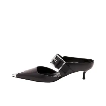 Alexander McQueen Punk Buckle Pointed Toe Mules Women's