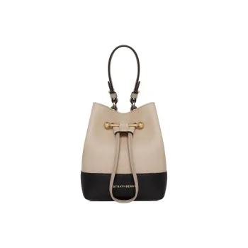 Strathberry Grained Calfskin Handbag Shoulder Bag Crossbody Bag Women's Black/White Wheat