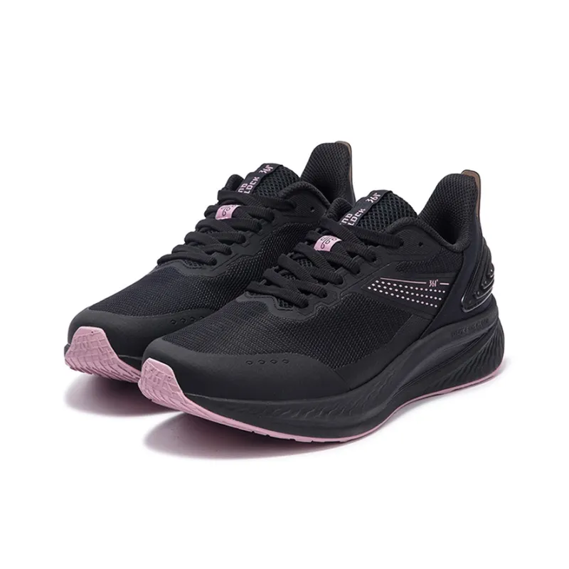 361° Anti Slip Wear Resistant Low Top Casual Running Shoes Women's Black Pink-2