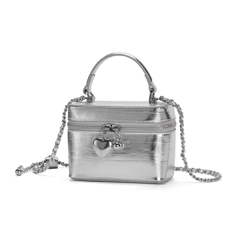 ST&SAT Synthetic Leather One Shoulder Handbags Regular Women's Ecru/Silver/Black-5