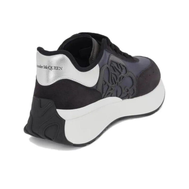 Alexander McQueen Sprint Runner Black Silver Women's-3