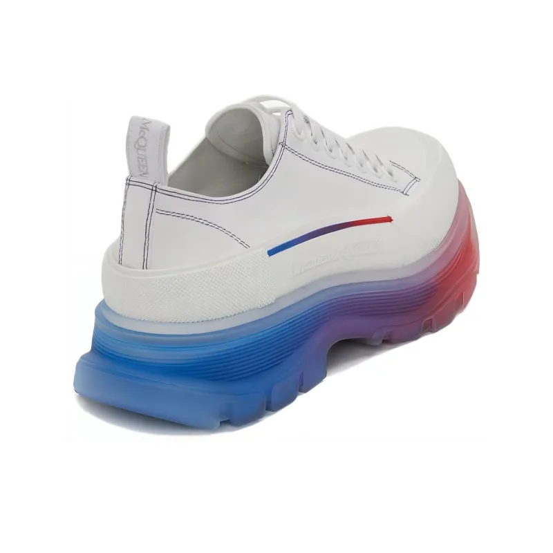 Alexander McQueen Tread Slick Low Lace Up Shoes 'White Multi'-3