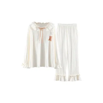The Story Of The Flower Season Pajama Set Women's White